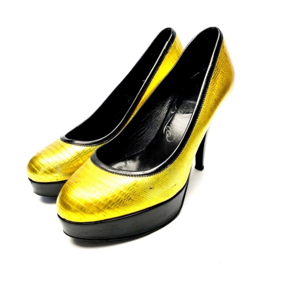 Alejandro Ingelmo Yellow Metallic Heels - Picture 7 of 10